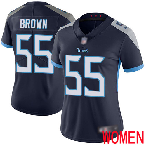 Tennessee Titans Limited Navy Blue Women Jayon Brown Home Jersey NFL Football #55 Vapor Untouchable->tennessee titans->NFL Jersey